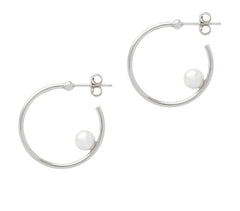 feminine hoop earrings with pearls