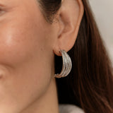 Demi Deluxe - Silver Half Hoop Earrings