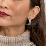 Demi Deluxe - Silver Half Hoop Earrings