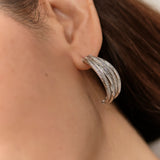 Demi Deluxe - Silver Half Hoop Earrings