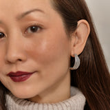 Demi Deluxe - Silver Half Hoop Earrings