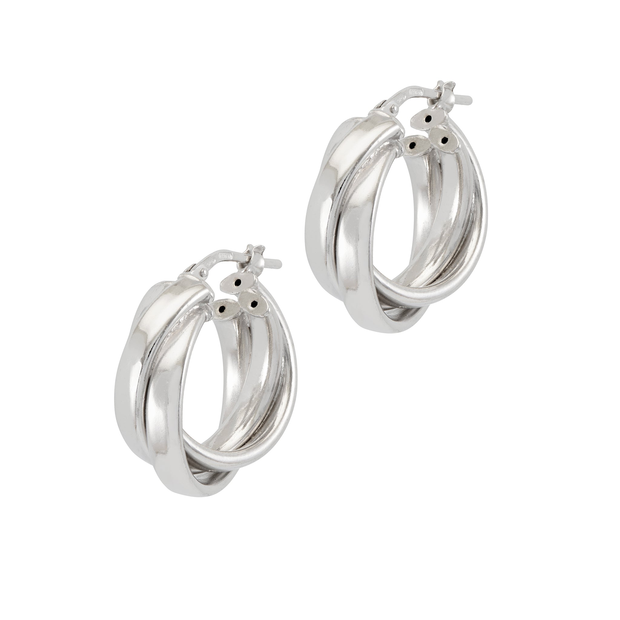 Silver Hoop Triple Twists