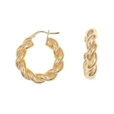 swirl gold hoops