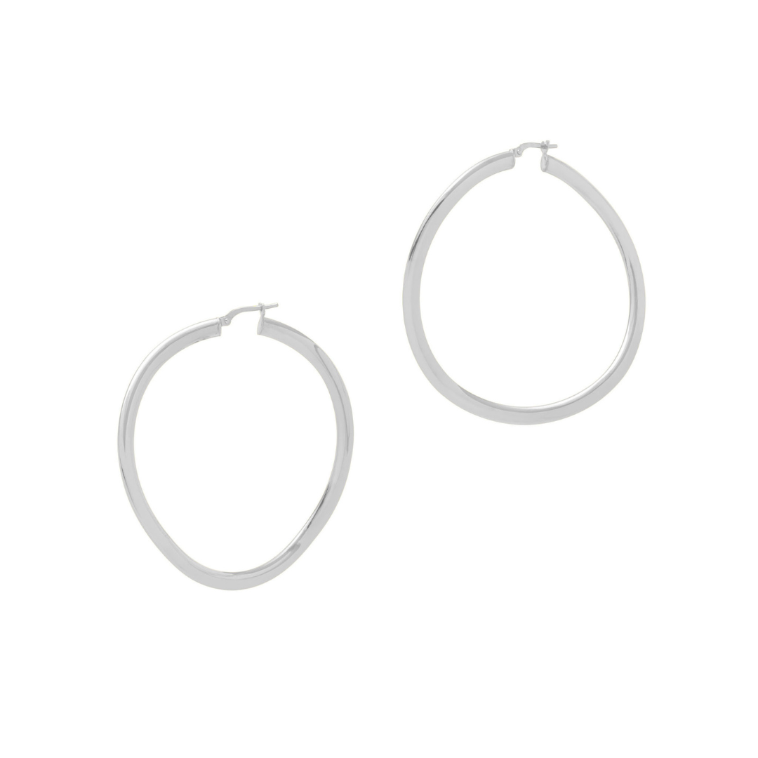Silver Wave Shiny Hoops