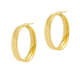 Wide Oval Hoops - Silver