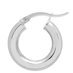 Small Silver Shiny Chunky Hoops