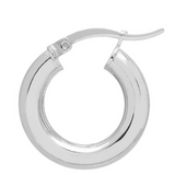 Small Silver Shiny Chunky Hoops