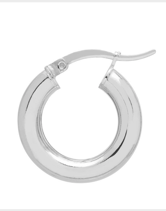 Small Silver Shiny Chunky Hoops