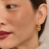 Bubble Bead Hoop Earrings - 2 x sizes - Gold