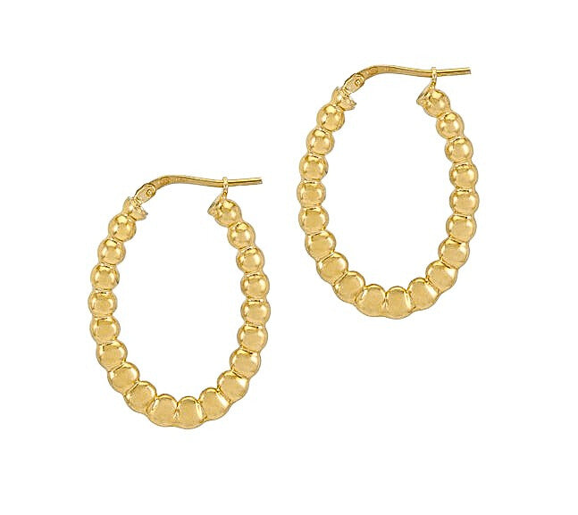 Oval Bubble Hoop Earrings - Gold - The Hoop Station 