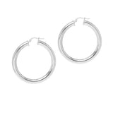 Silver Thick Hoop Earrings