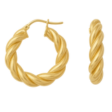 Swirl Hoop Earrings - Gold - Large - 40 mm