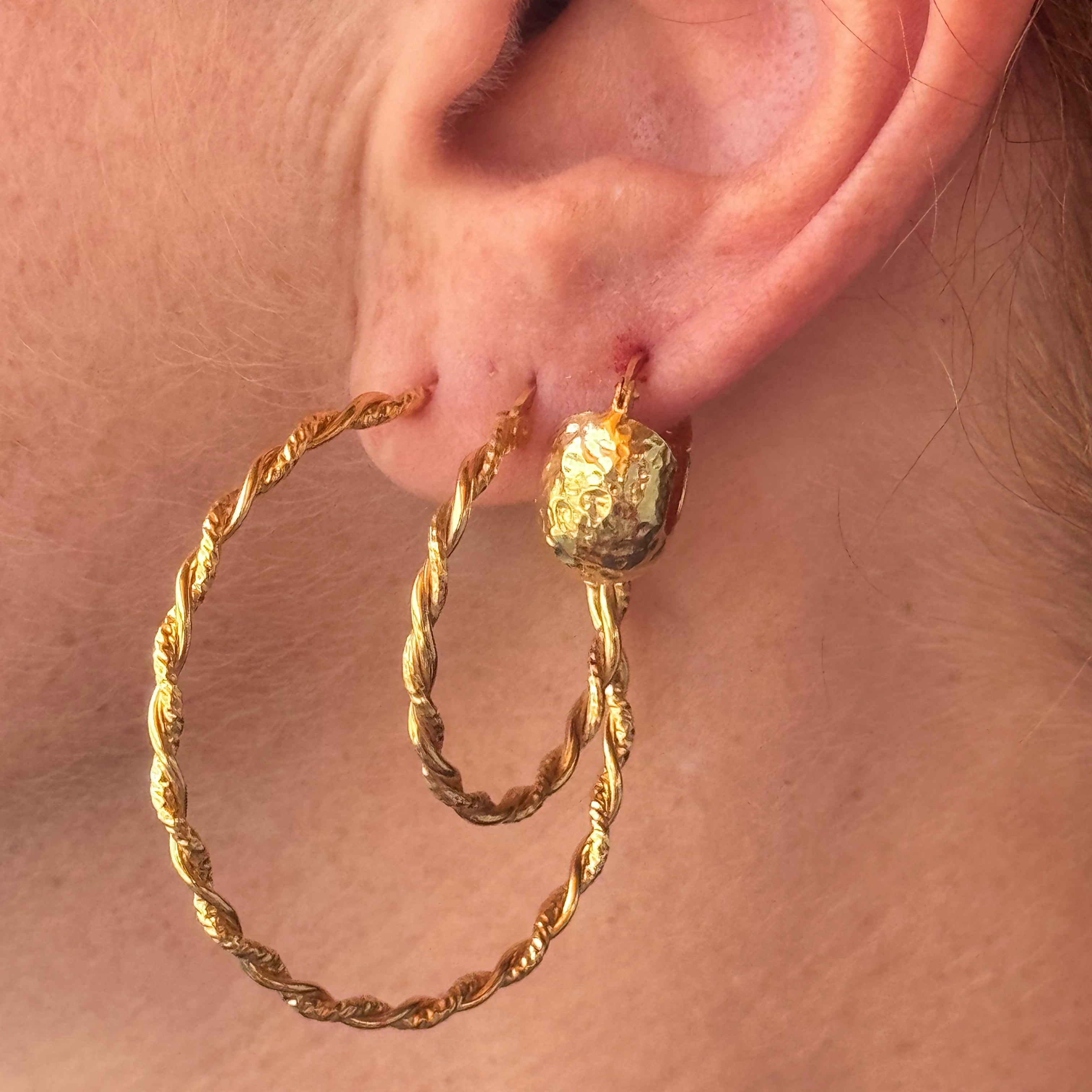 Small Gold Twist Earrings