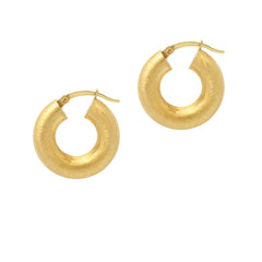 Small Matte 'Donut' Hoop Earrings - Gold - The Hoop Station 