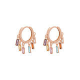 multicoloured huggie earrings