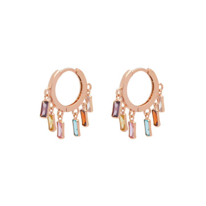 multicoloured huggie earrings