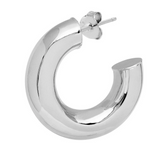 Chunky Hoop Earrings Silver - Large (Butterfly) - The Hoop Station 