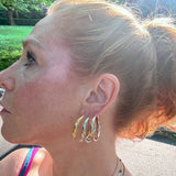 Classic, Thick, Chunky Hoop Earrings - Gold