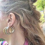 Classic, Chunky Hoop Earrings - Rose Gold