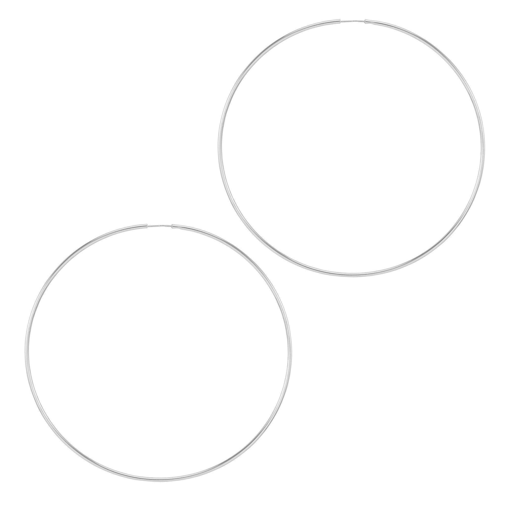 XXL Infinity Hoop Earrings - Silver - 70 mm - The Hoop Station 