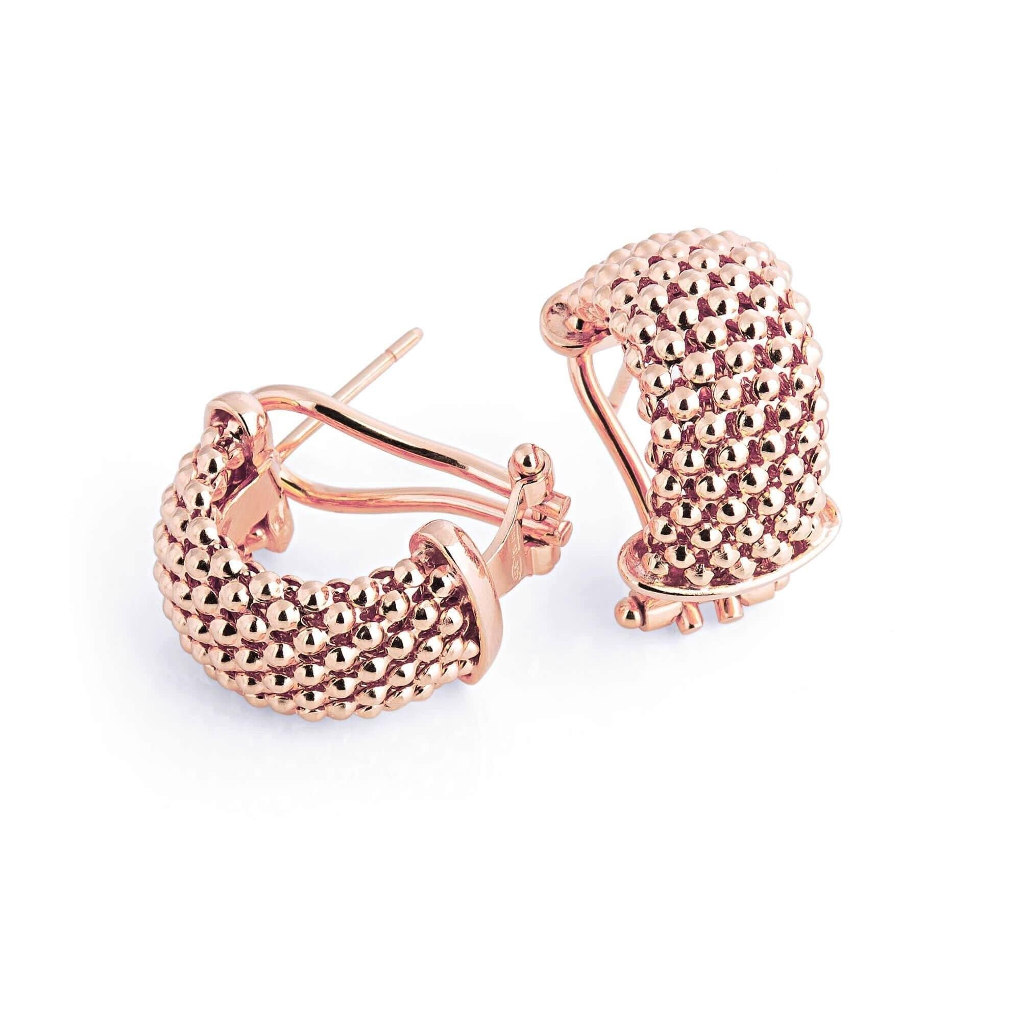 Rose gold weave luxury earrings