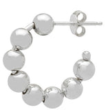 Bead ball hoop earrings