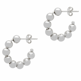 Bead ball hoop earrings