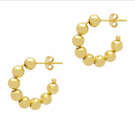 Bead ball hoop earrings