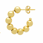 Bead ball hoop earrings