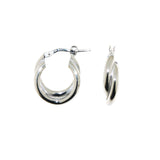 Interlocking twist silver earrings