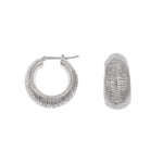 Textured Luxury Graduated Hoops Silver