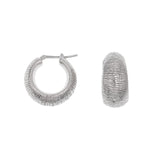 Textured Luxury Graduated Hoops Silver