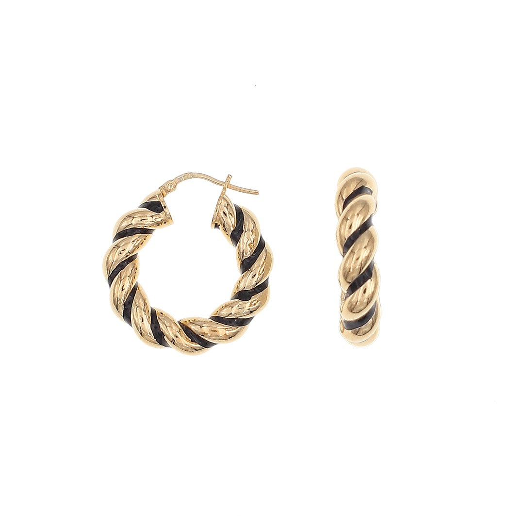 Enamel Swirls - Cream & Gold - The Hoop Station 