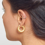 Matte Donut Silver Hoop Earrings