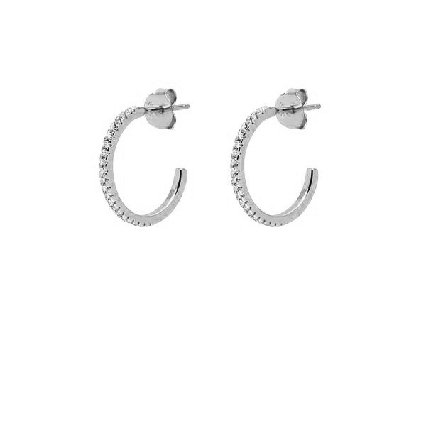 Venezia Sparkle Huggies - Silver - THE HOOP STATION
