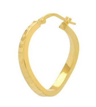 Gold Sparkly Wave hoop earrings