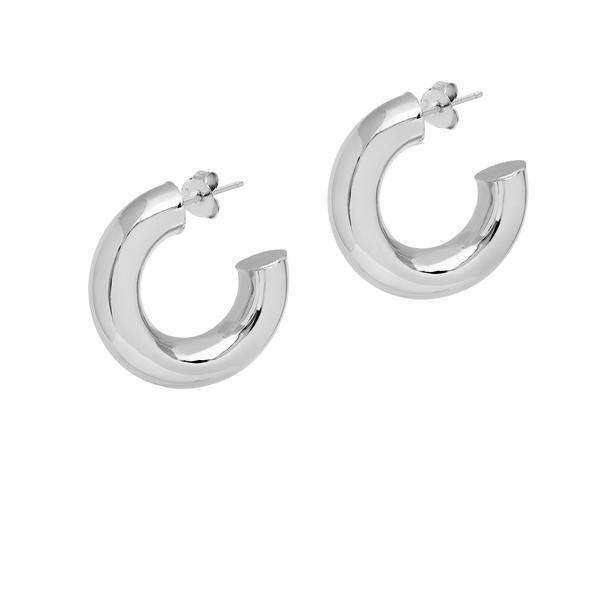 Chunky Silver Hoops - Small - THE HOOP STATION