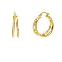 Double gold hoop earrings