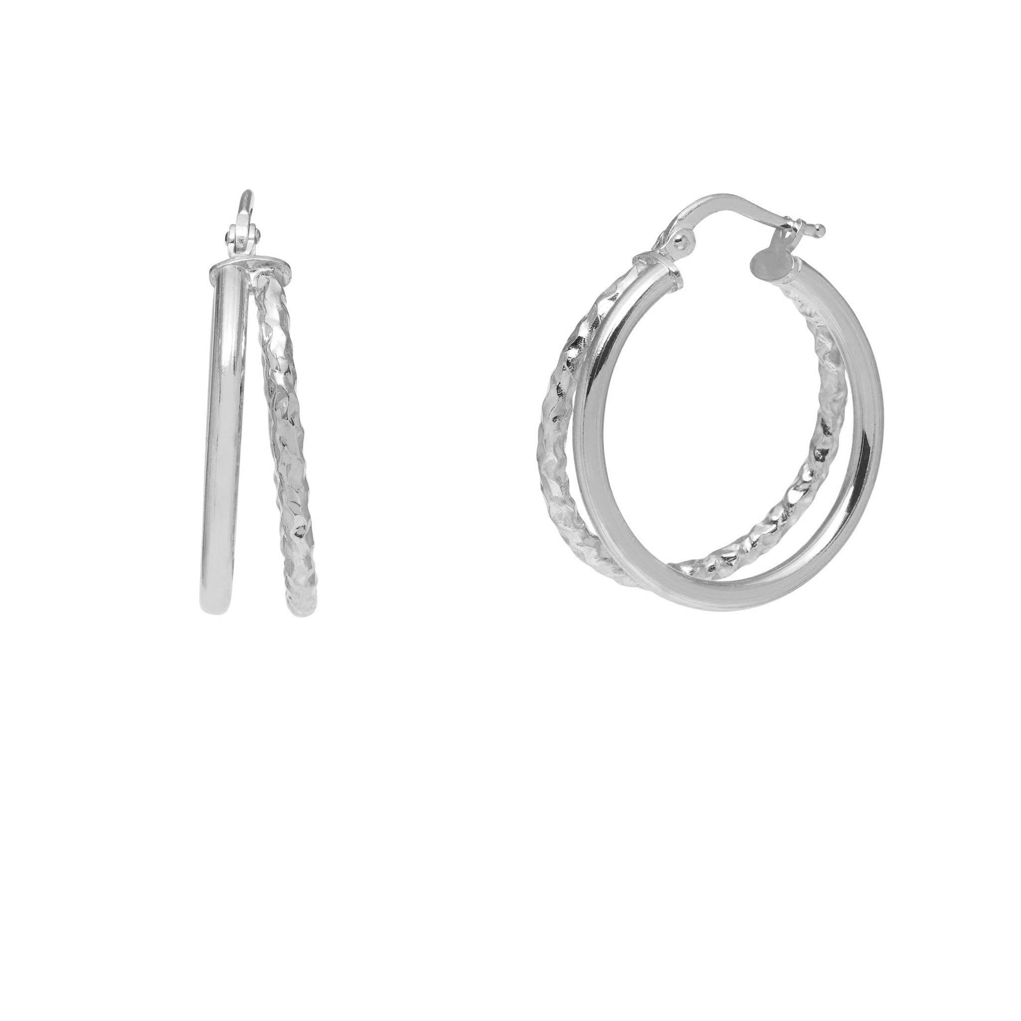 Double Silver Linked Hoops