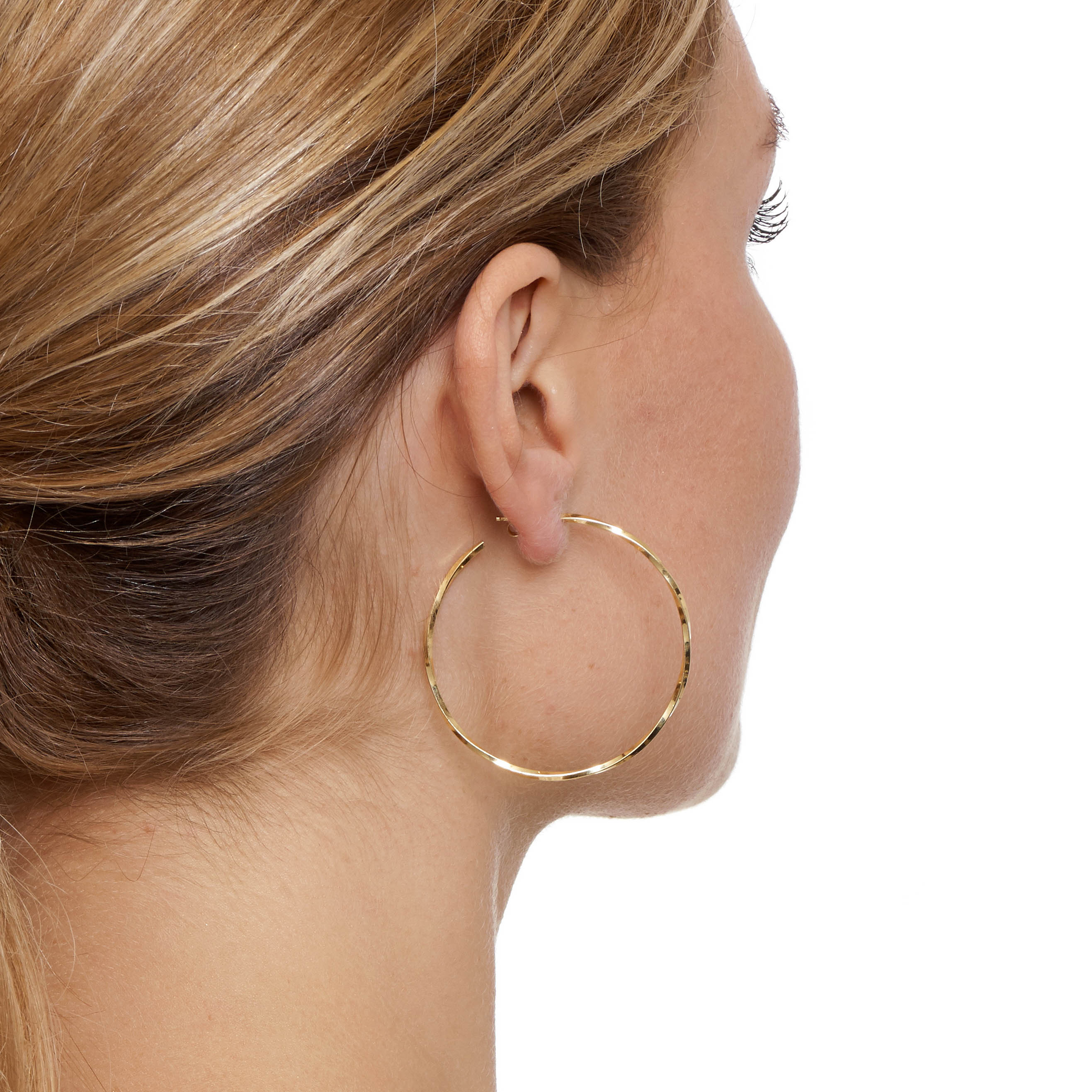 Front Facing Gold Plated Hoop Earrings  Hersey  Son Silversmiths