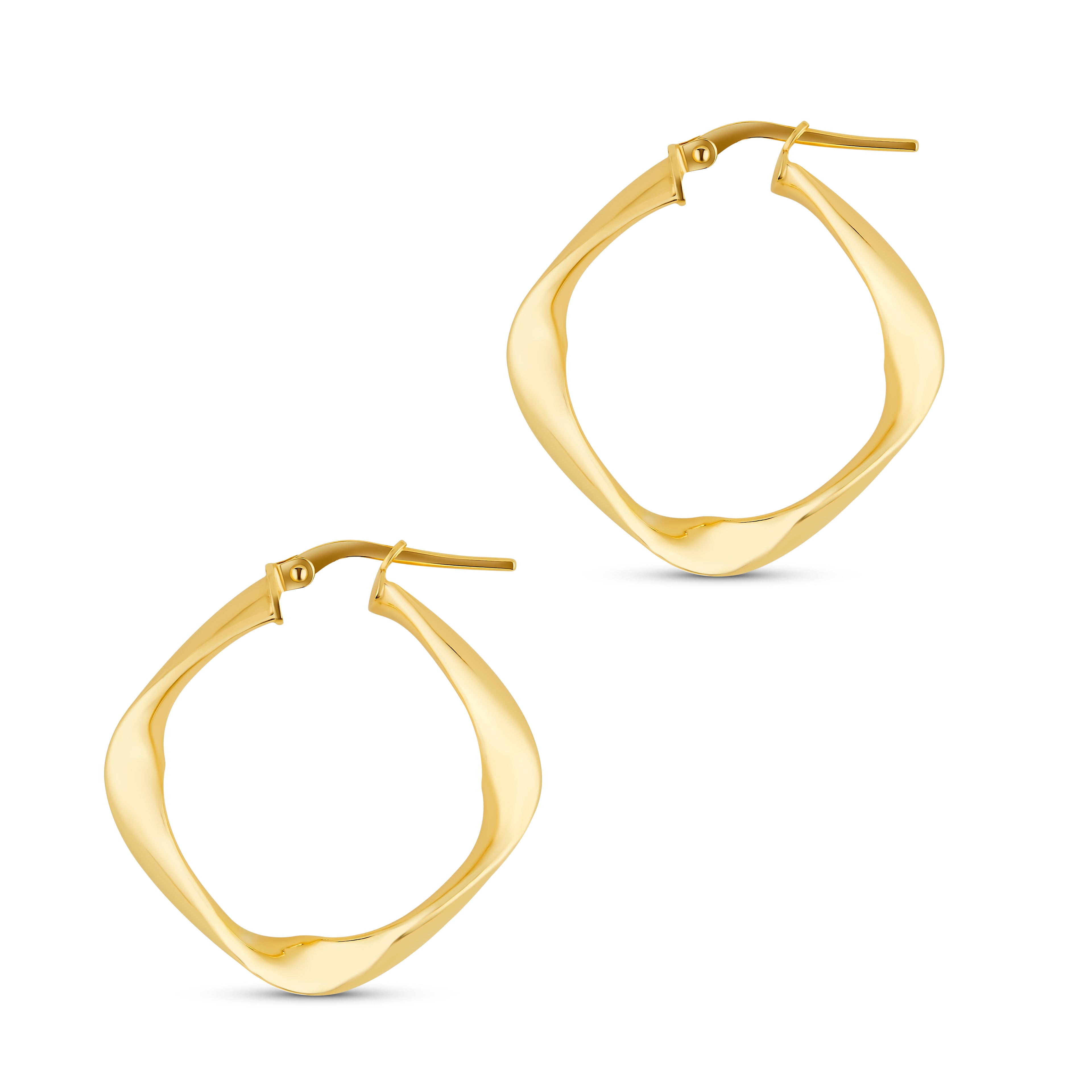 Shiny Square Gold Small Hoops - The Hoop Station 