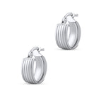 Ribbed, Small Huggie Earrings