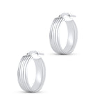 Ribbed, Small Huggie Earrings