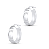 Ribbed, Small Huggie Earrings
