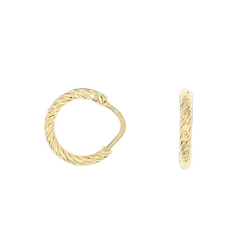 Gold Roma sparkly huggie hoop earrings