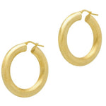 Matte Donut Gold Hoop Earrings