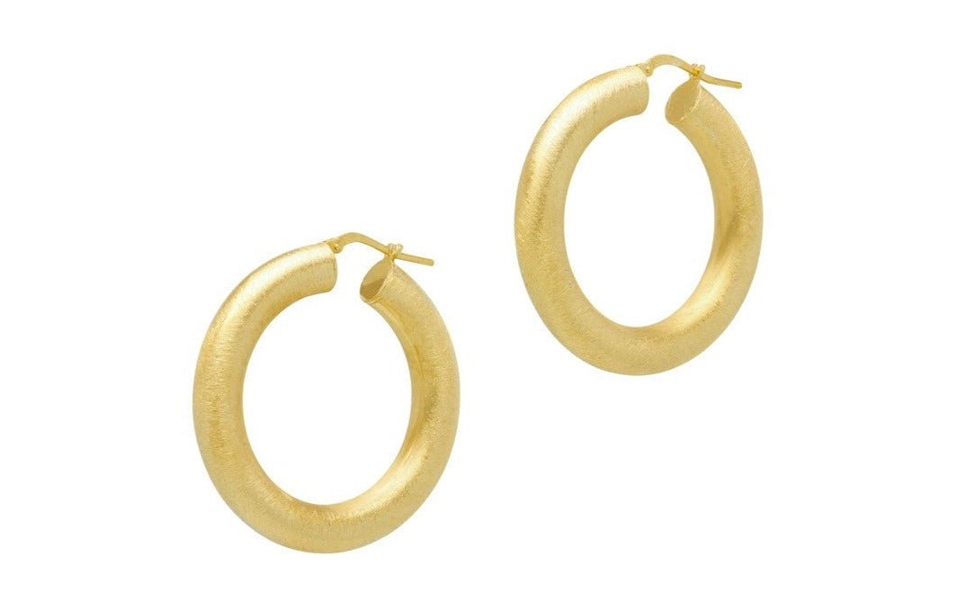 Matte Donut Gold Hoop Earrings