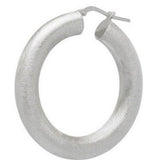 Matte Donut Silver Hoop Earrings