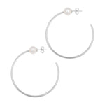 Large Pearl Hoop Earrings