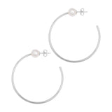 Large Pearl Hoop Earrings